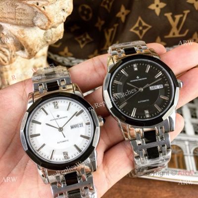 Best Replica Vacheron Constantin Geneve Watch Black & Silver Case